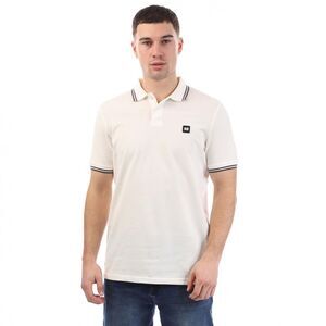 Weekend Offender Mens Vancouver Tipped Polo Shirt / White